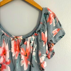 Floral Ruffled Jersey Knit Mini Dress NWOT